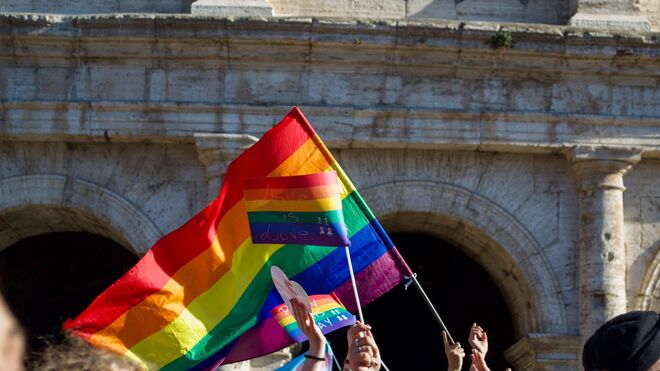 Banderas arcoiris Roma