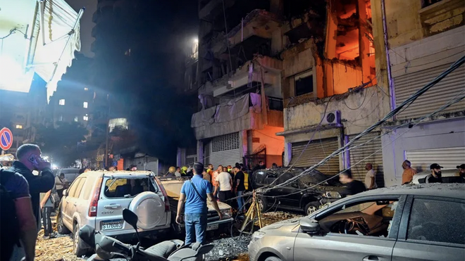 Bombardeo israeli barrio Beirut Libano