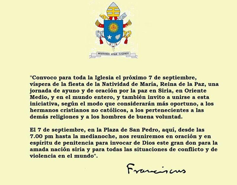 Mensaje del SP Francisco